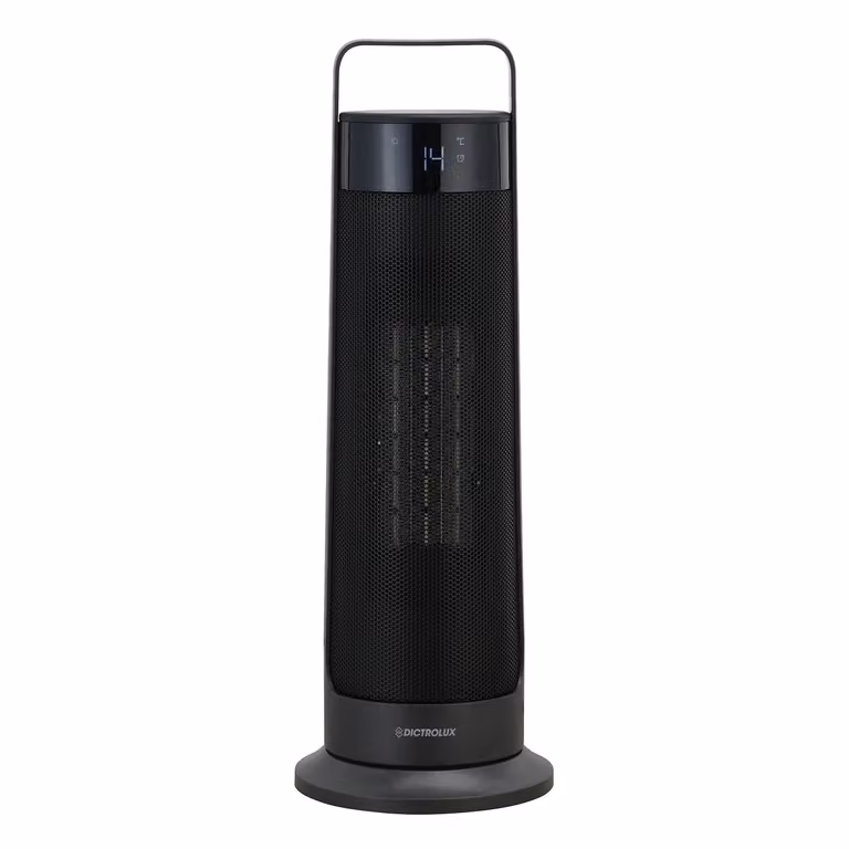 Termoventilatore a colonna in ceramica Dictrolux Black Arcadia 2000 Watt con telecomando e timer