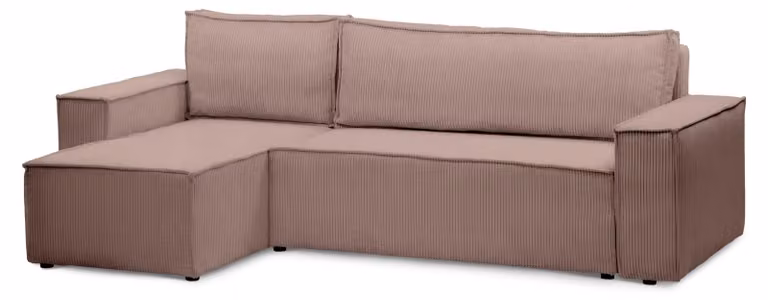 Divano a tre posti con funzione letto, colore marrone autunnale