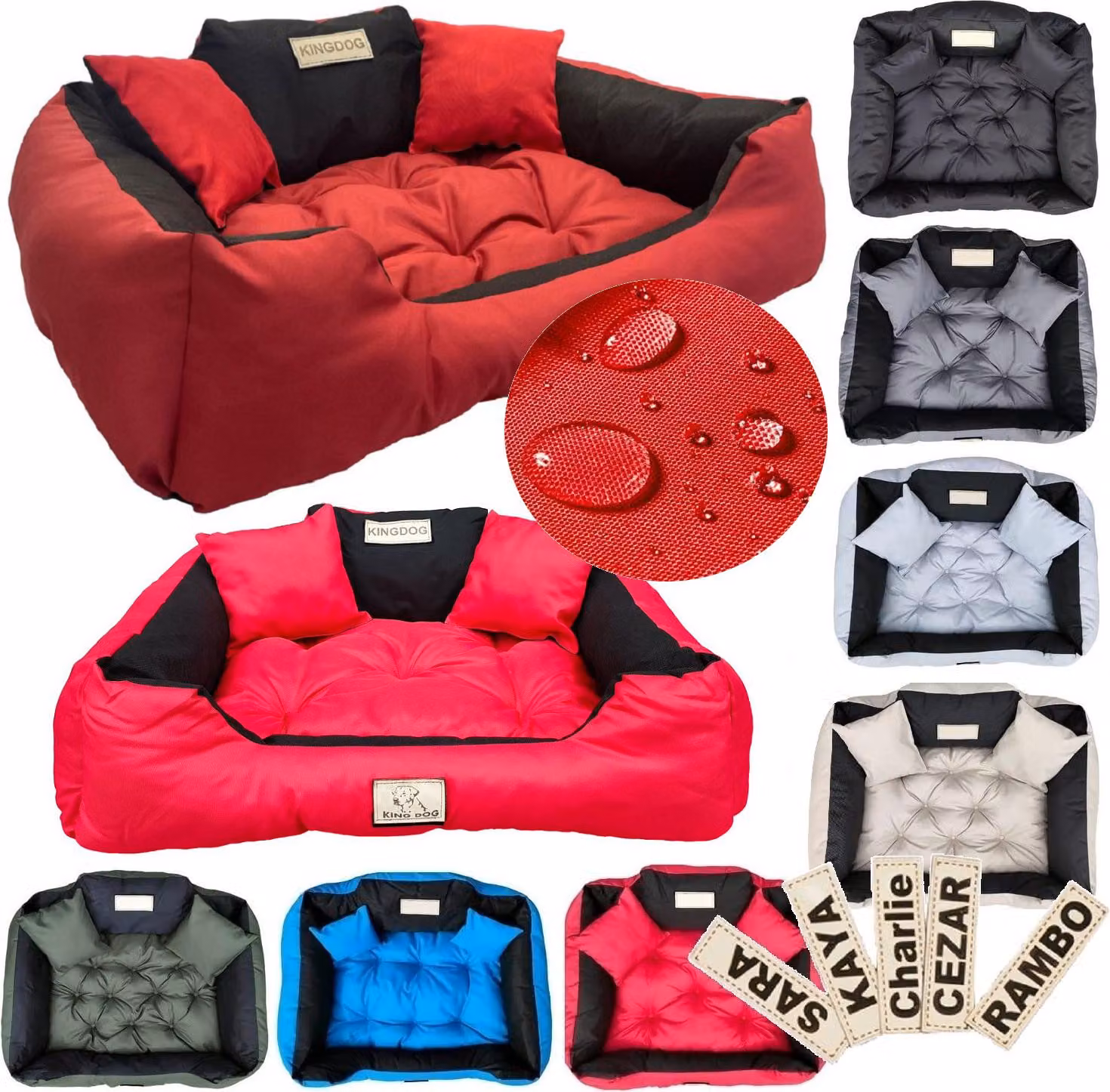 Letto grande per cani e gatti 75 x 65 rosso - Kingdog taglia M
