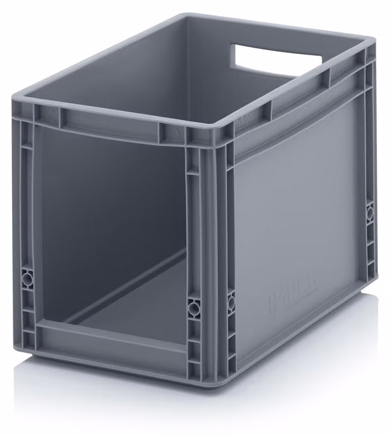 Contenitore portaoggetti con finestra - 40 x 30 x 32 cm - Grigio argento