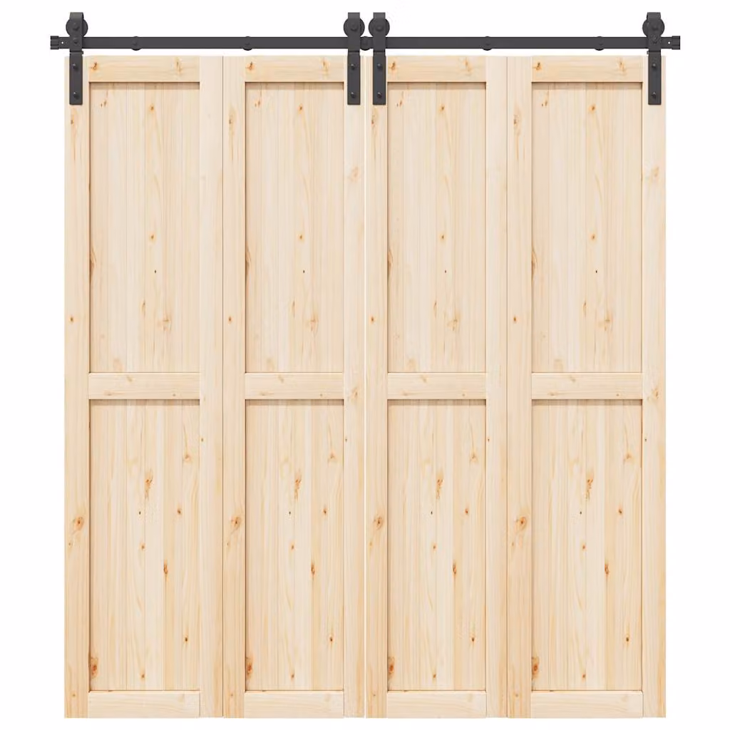 vidaXL Kit di Binari per Porte Scorrevoli in Acciaio Nero Opaco