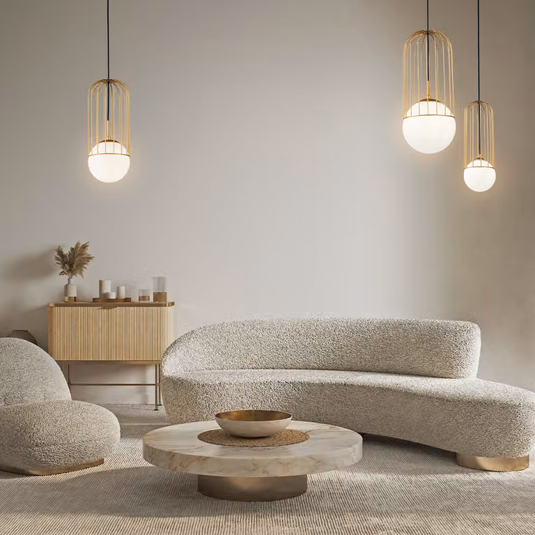 Lampada a sospensione Maytoni Telford con sfera in vetro dorata, 1 luce, lampadina G9 da 25 W, IP20