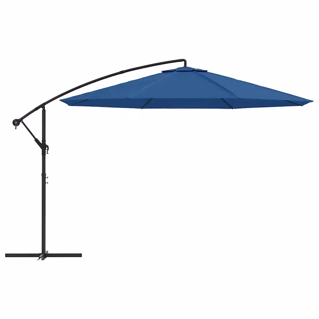 Ombrellone da giardino a sbalzo Design In con palo in alluminio e copertura in poliestere blu, diametro 350 cm – 2