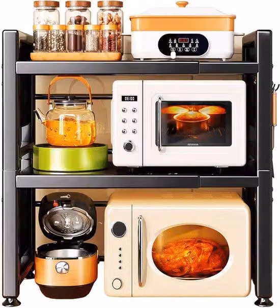 Scaffale da cucina dalle dimensioni regolabili per dare un tocco di stile in più alla cucina