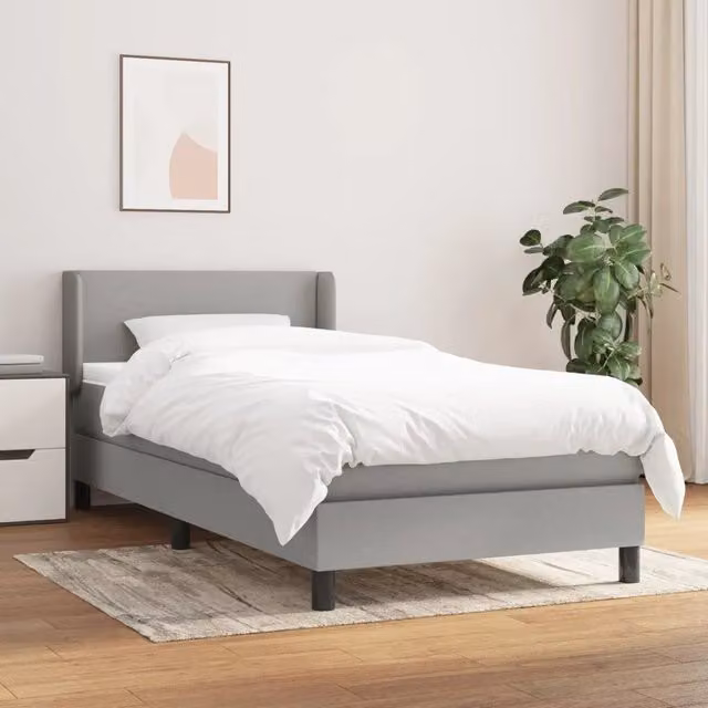 Giroletto a Molle con Materasso-Struttura Letto Grigio Chiaro 80x200 cm Tessuto 585880