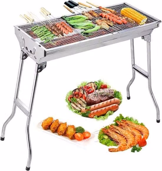 Barbecue pieghevole a carbonella per esterni, ideale per il campeggio
