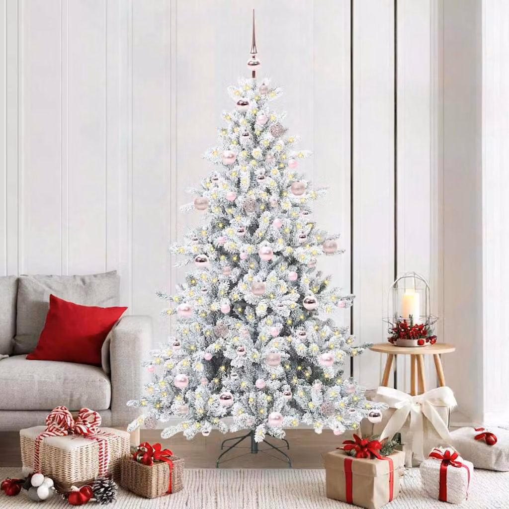 Maison Exclusive - Albero di Natale artificiale pieghevole, bianco, 180 cm, in PVC e acciaio