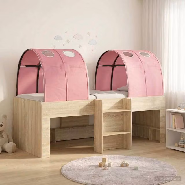 Letto con Tunnel 3 pz Rovere Sonoma e Rosa Legno ingegnerizzato 3423554