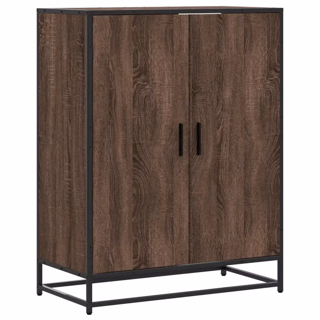 Scarpiera da parete in stile industriale vidaXL in legno e metallo marrone rovere L: 75 cm, P: 38 cm, H: 97,5 cm – 2