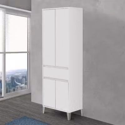 Colonna bagno da terra Way bianco lucido con 4 ante e 1 cassetto L: 60 cm, P: 35 cm, H: 185 cm