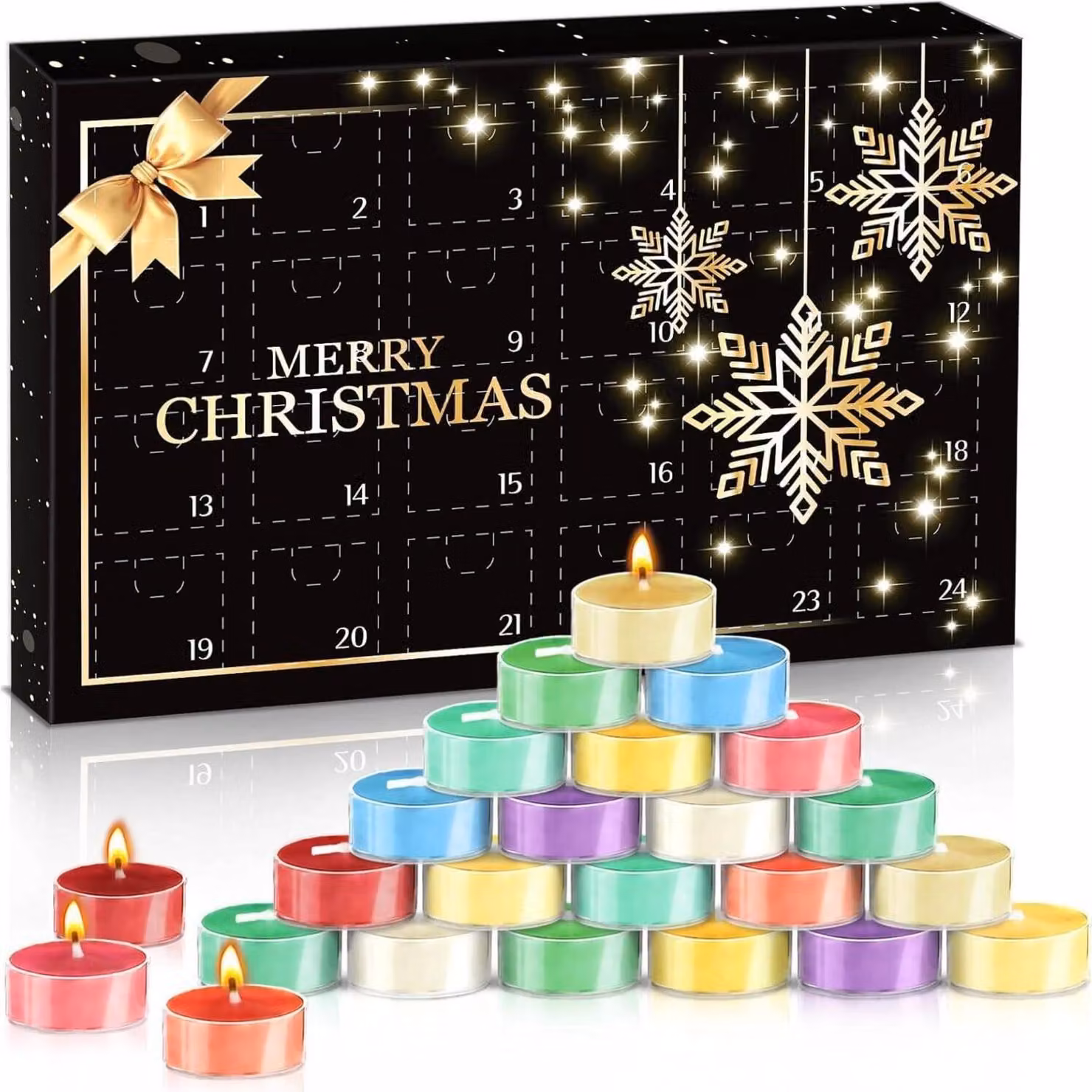 Candele profumate Calendario dell'Avvento Calendario di Natale Candele Tealight 24 profumi 2024