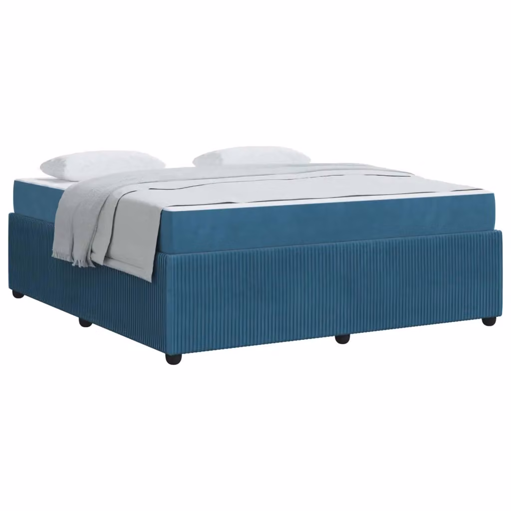 Struttura letto moderna vidaXL in tessuto blu con base a molle L: 180 cm, P: 200 cm, H: 66 cm – 2