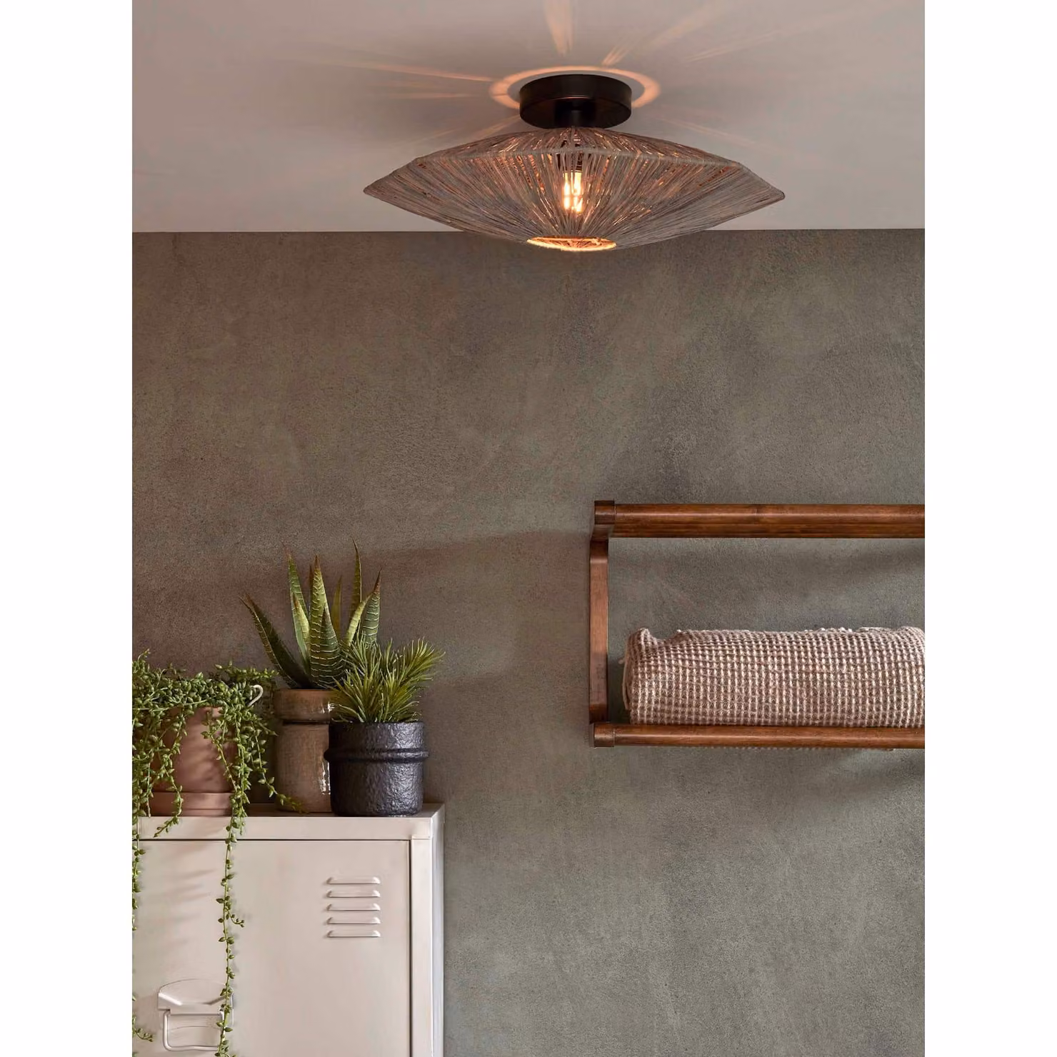 GOOD&MOJO - Plafoniera Panama - Grigio scuro - 45x45x5cm