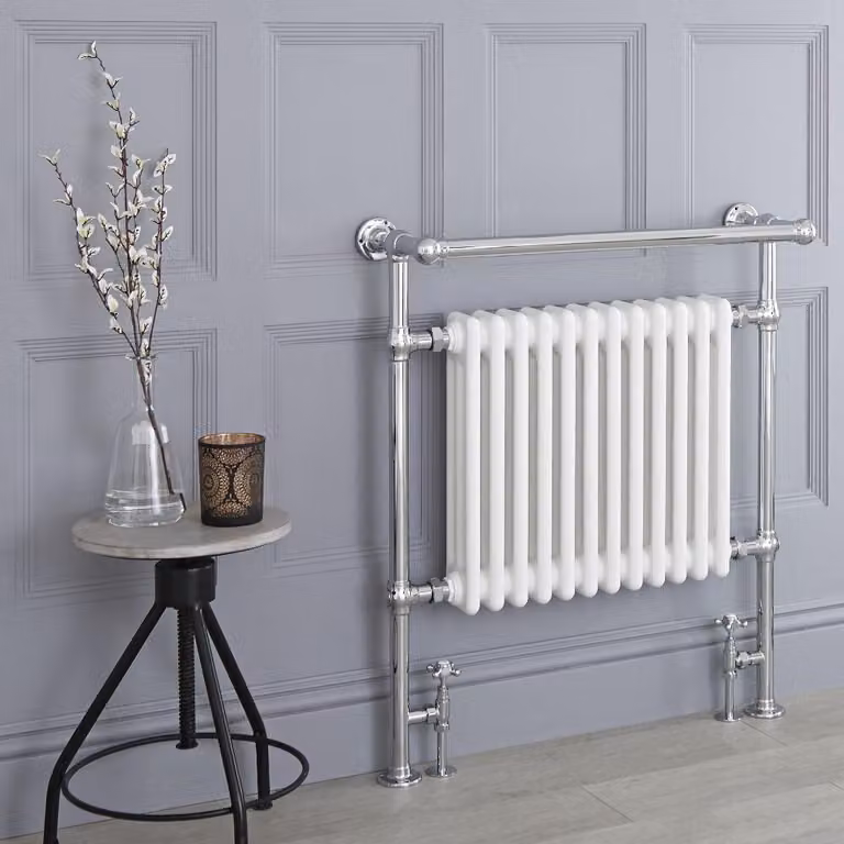 Scaldasalviette di Design Tradizionale - Termoarredo Bagno Bianco - 930 x 790mm - 750 Watt - Elizabeth