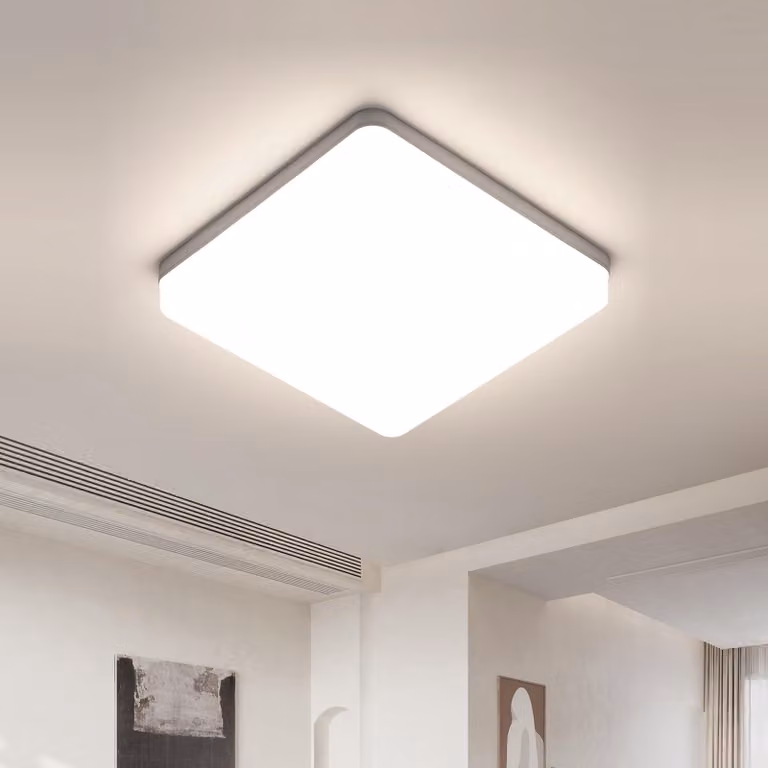 Pannello LED quadrato da soffitto, 36W, grado di protezione IP44, 4500K (bianco naturale), 23cm – 36W, 23 cm, 4000 K, bianco