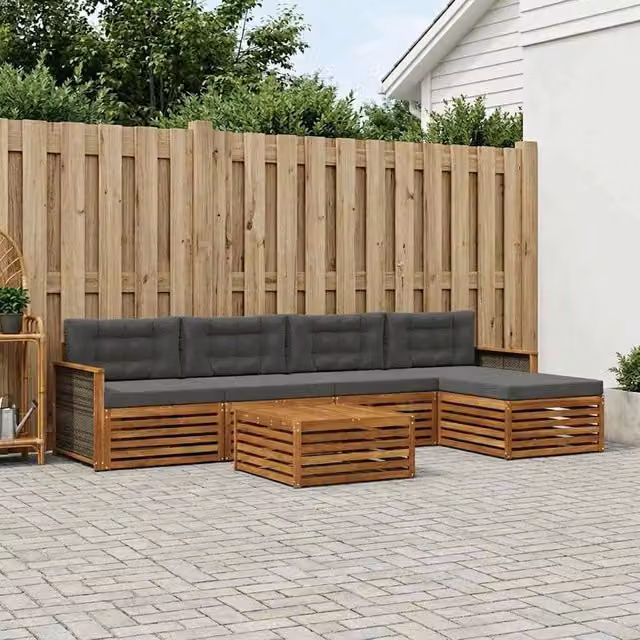 Set di divani da esterno 6 pz Naturale e Antracite 3383260