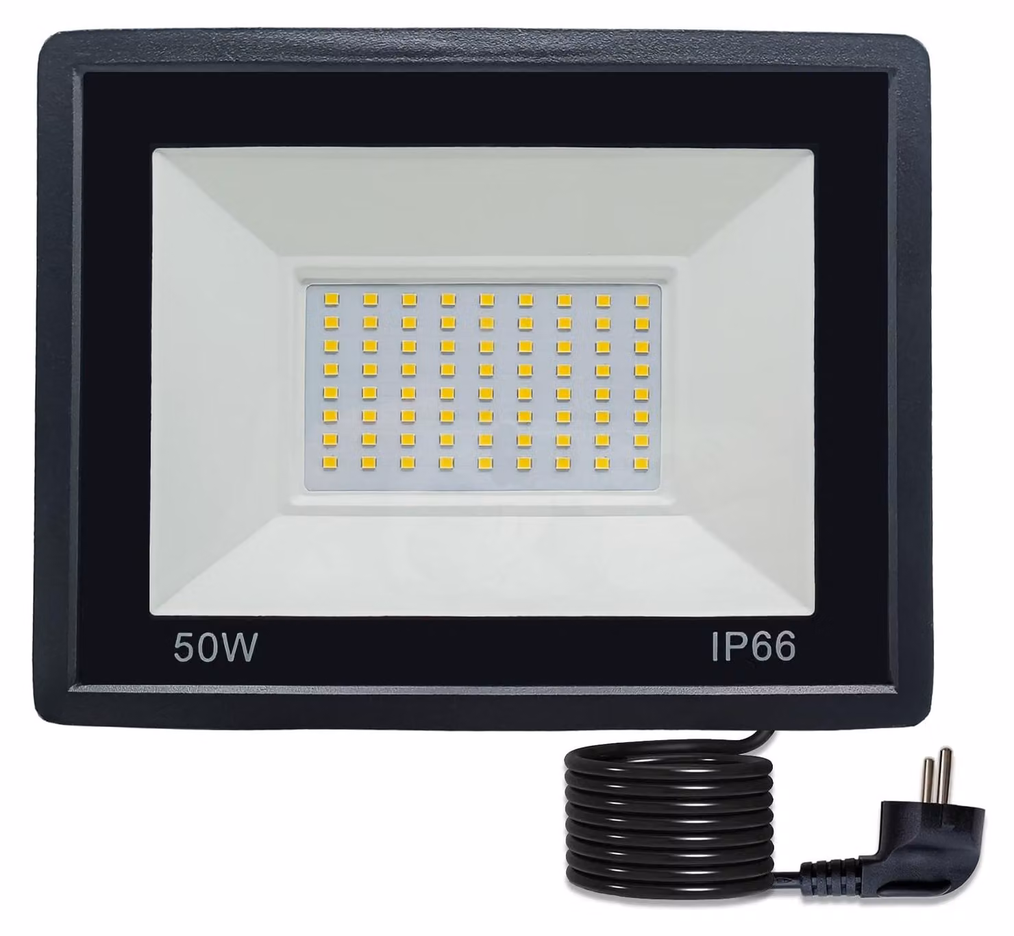 Faretto LED da 50W, luce bianca fredda, grado di protezione IP66, 4250 lumen, 72 LED, angolo di illuminazione di 120°