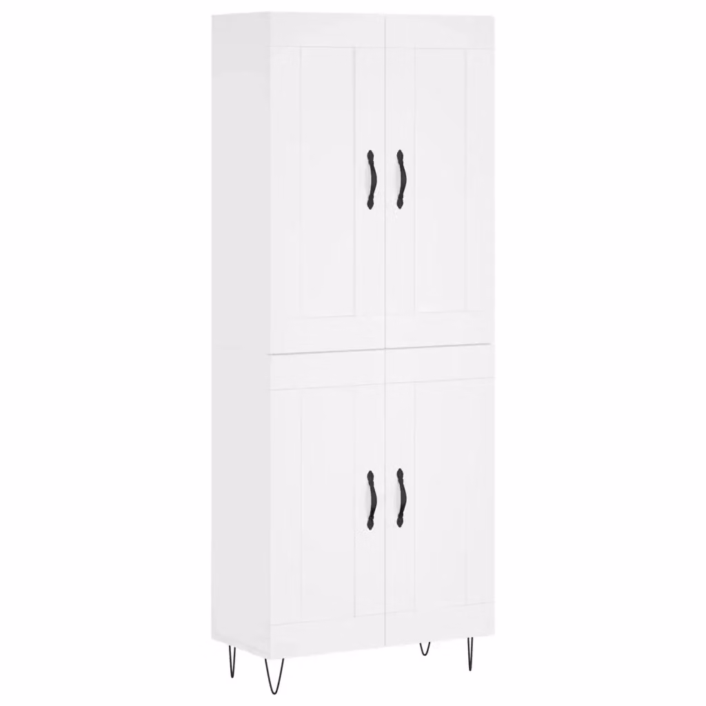Credenza moderna bianca vidaXL in legno e metallo L: 69,5 cm, P: 34 cm, H: 180 cm – 2