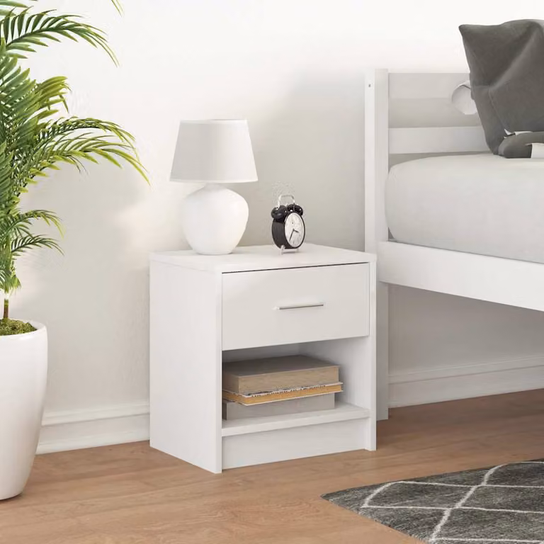 Comodino sospeso vidaXL Bianco moderno L: 39 cm, P: 28 cm, H: 41 cm