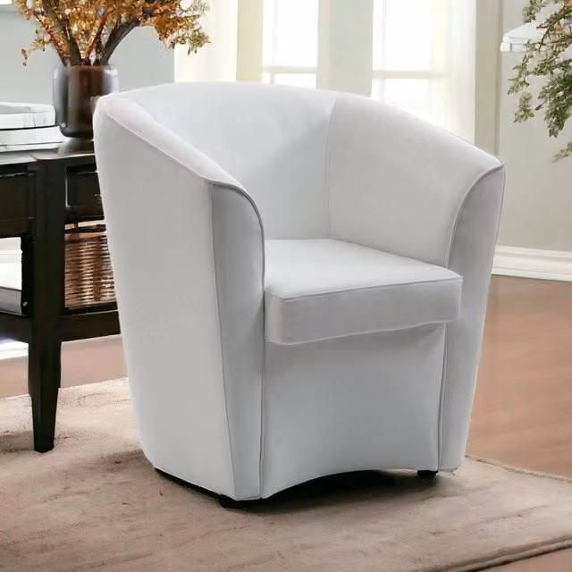 Poltrona relax Artello Talamo Italia in ecopelle bianca per salotto L: 70 cm, P: 60 cm, H: 74 cm