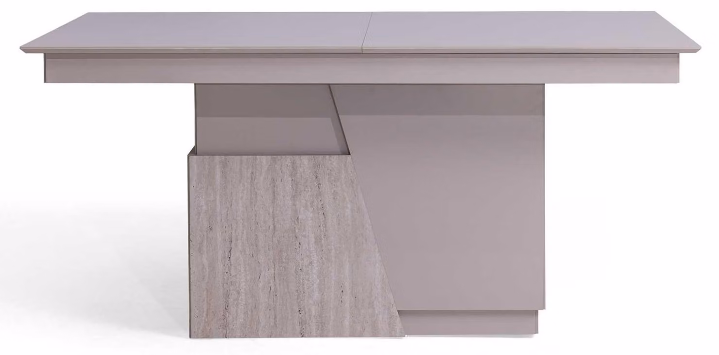 Tavolo da pranzo in stile moderno, colore beige, nuovo, in legno, quadrato, per sala da pranzo e cucina
