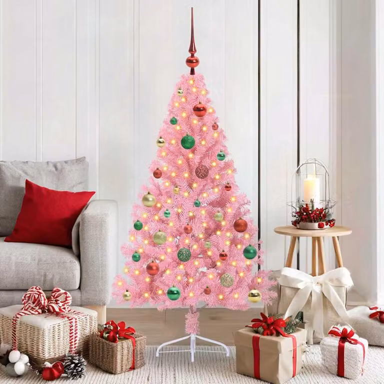 Maison Exclusive - Albero di Natale artificiale preilluminato Rosa 150 cm PVC