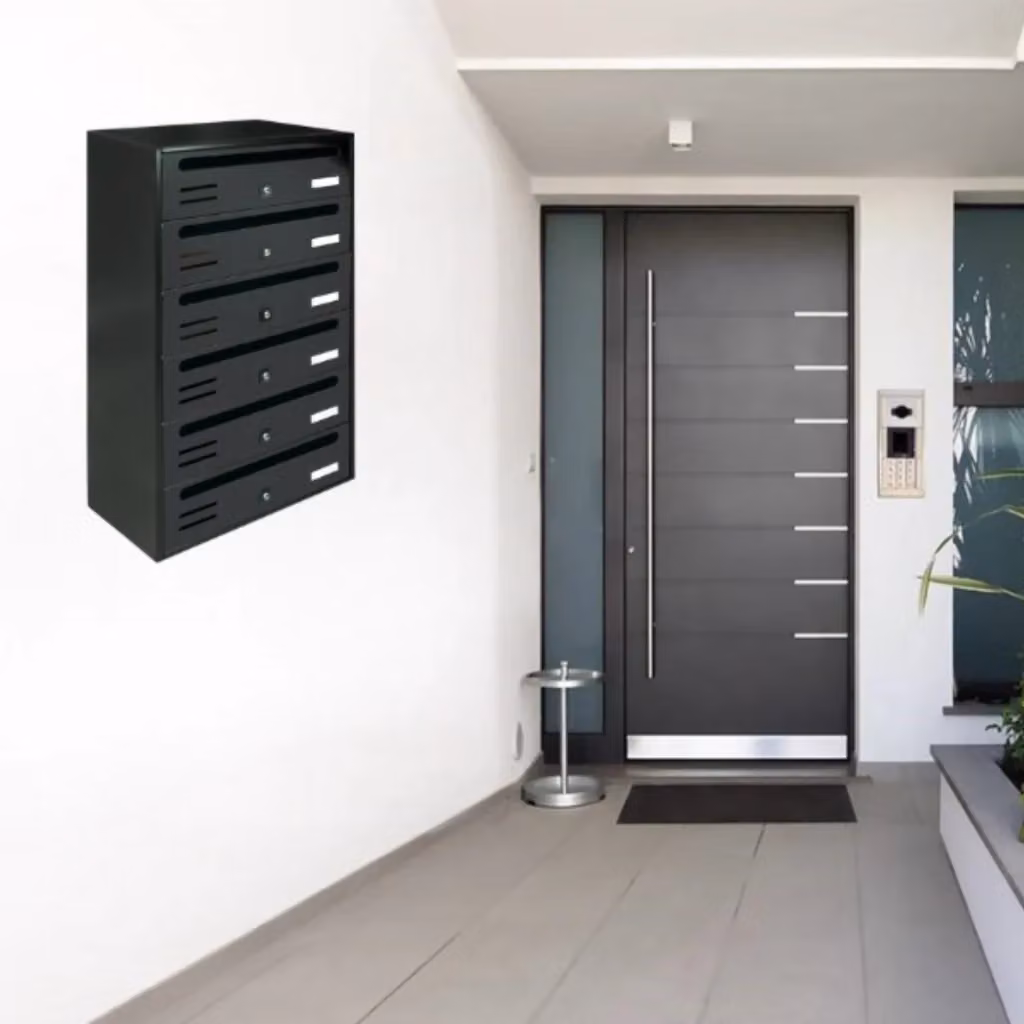 Cassette Postali Condominiali ALUBOX CUBO 6 Posti in Lamiera Zincata Colore Antracite L: 63,5 cm, P: 38,5 cm, H: 25 cm – 2