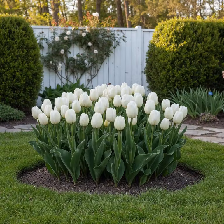 Bulbi di tulipano resistenti al freddo, perenni, di colore bianco - 3 bulbi - Piante vere provenienti dall'Olanda - Bulbi di tulipano per giardino e balcone (bulbi grandi, senza semi, non artificiali)