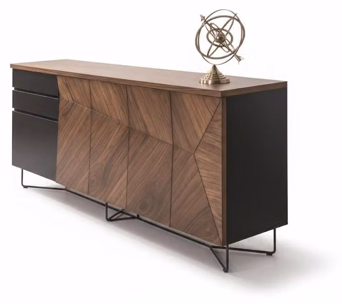 Credenza di alta qualità, stile minimalista, colore marrone, design moderno