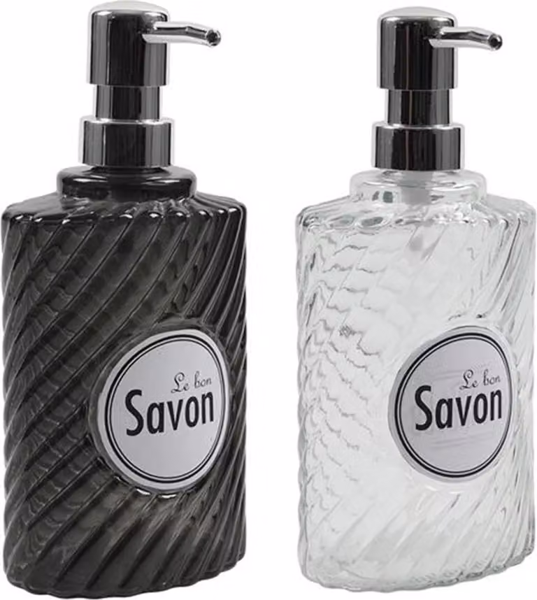 Svenska Pompa per sapone da bagno in vetro 9x6,5x20 cm