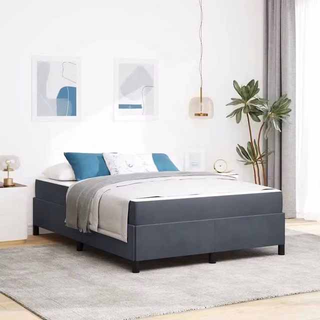 Struttura letto imbottita vidaXL in tessuto grigio L: 160 cm, P: 200 cm, H: 203 cm