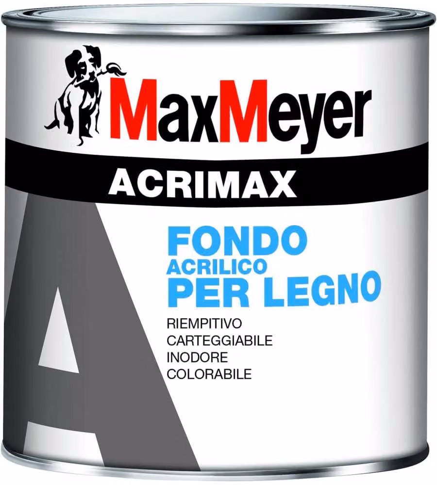 MaxMeyer Fondo Acrilico Riempitivo Acrimax per Legno Bianco 0,75 L