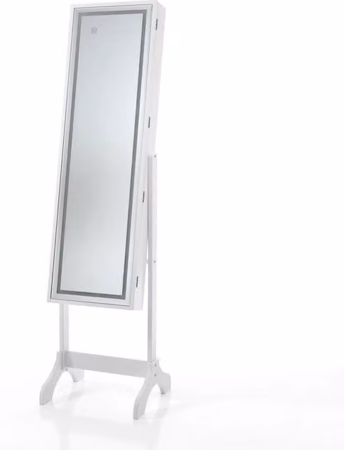 Specchiera effetto legno laccato bianca cm. H.160 x L.41 x P.40
