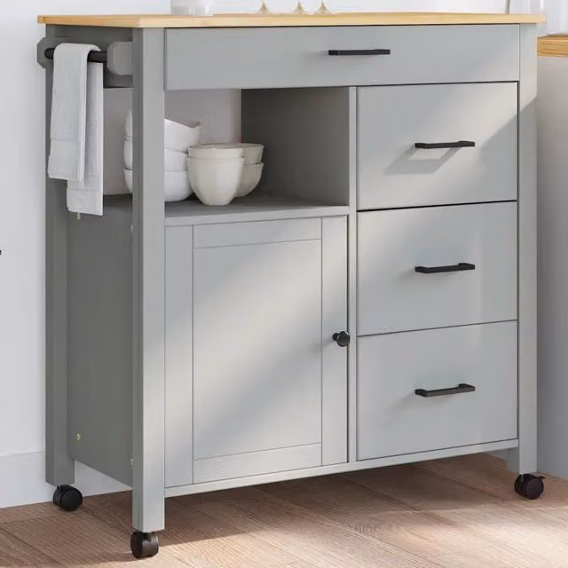 Carrello da Cucina MONZA 84x40x88,5 cm Grigio 376110
