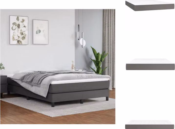 vidaXL Materasso a molle insacchettate grigio 140x200x20 cm in Pelle finta - Materassi