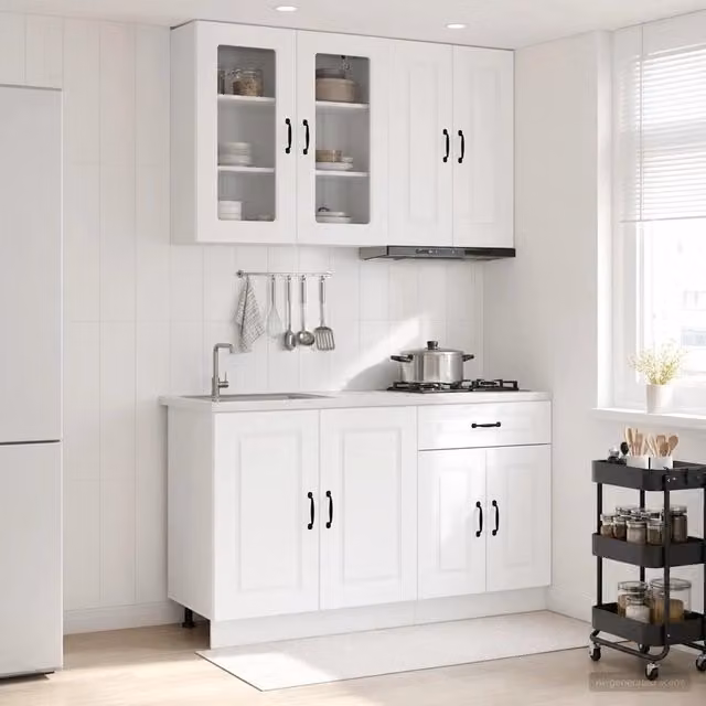 Unità Cucina KALMAR 4 pz Bianco Legno ingegnerizzato 3438295