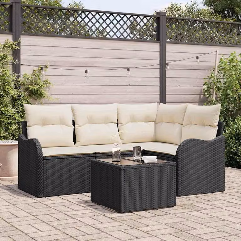 Maison Exclusive - Set Divano da Giardino 5 pcs Marrone polyrattan