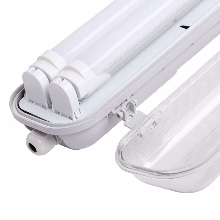 Jopassy Luce LED per ambienti umidi, luce impermeabile IP65 per ambienti umidi, luce a soffitto per vasca da bagno luce diurna per cantina, 24W 150cm doppio tubo bianco neutro
