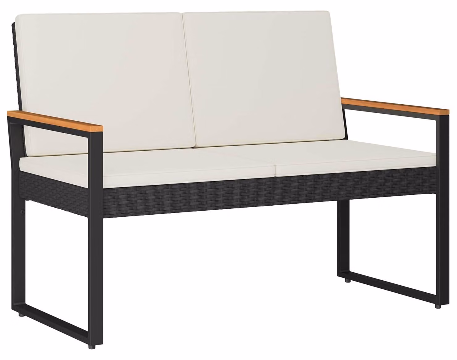 Panchina da esterno Nero e Bianco Crema 107 x 61 x 80 cm