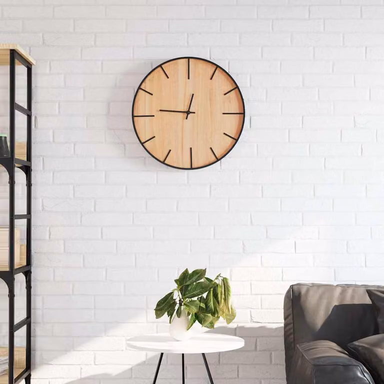 Orologio a Parete Analogico vidaXL in Stile Rustico Marrone con Meccanismo Silenzioso in Metallo e Legno, Diametro: 39 cm
