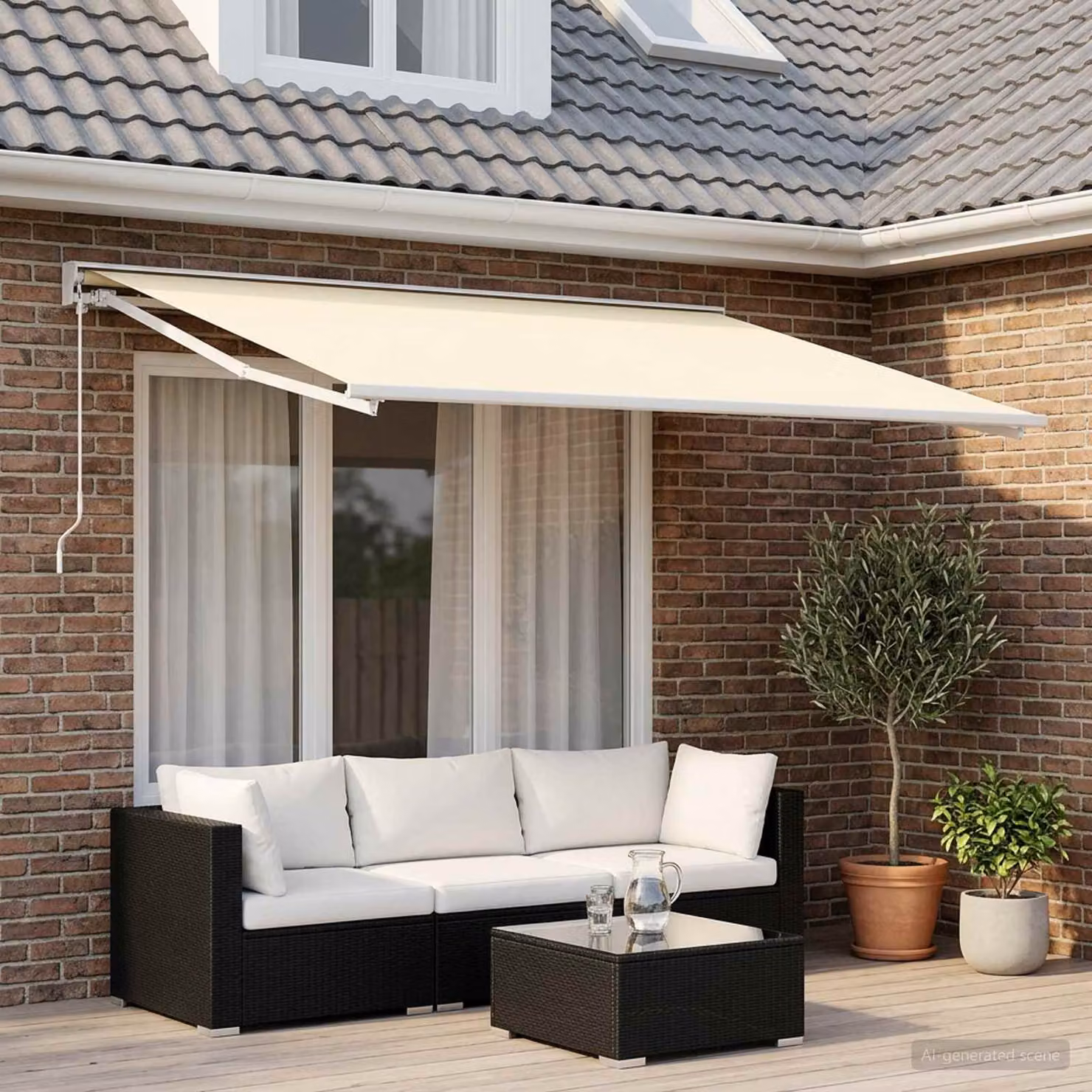 Telo di ricambio per tenda da sole vidaXL in poliestere, colore beige, L 300 x P 250 cm