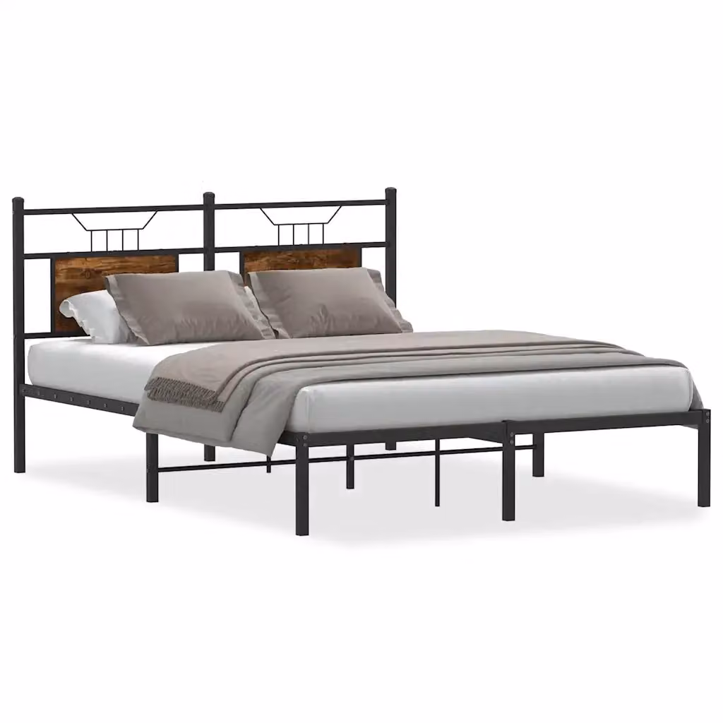 Struttura Letto Design Mania in Rovere Fumo e Metallo, L/P/H: 140 x 200 cm – 2