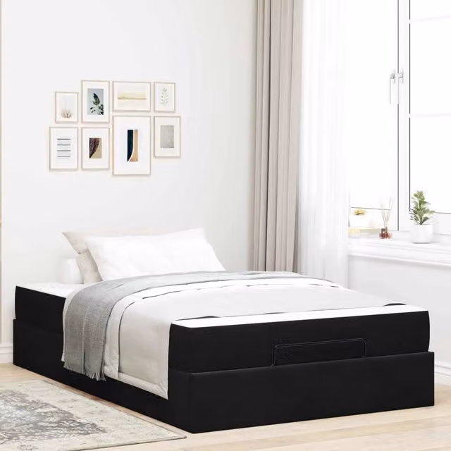 Struttura letto con materasso 2 pz Nero Velluto 3399560