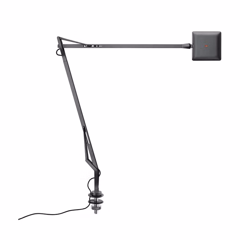 Flos - Kelvin Edge Desk support (hidden cable) - Lampada da tavolo - Titanio