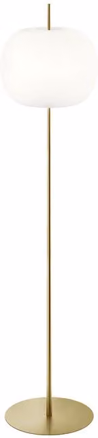 KDLN Kushi XL Piantana LED Dimmerabile in Metallo e Vetro Bianco e Oro/Ottone Altezza: 183 cm