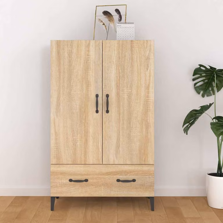 Credenza moderna vidaXL in legno multistrato color rovere Sonoma, L 70 cm x P 31 cm x H 115 cm