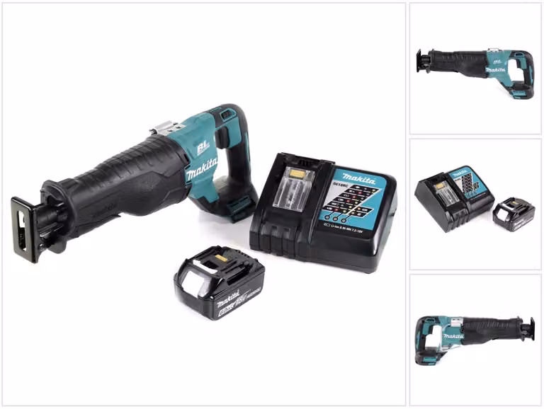 Makita DJR 187 Seghetto diritto a batteria 18V + 1x Batteria 6,0 Ah + Caricabatterie