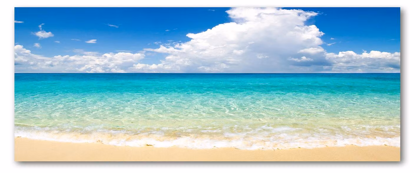 Pannello protettivo per cucina Tulup® in vetro temperato - 125x50 - Protezione anti-schizzi con decoro: paesaggio, spiaggia paradisiaca
