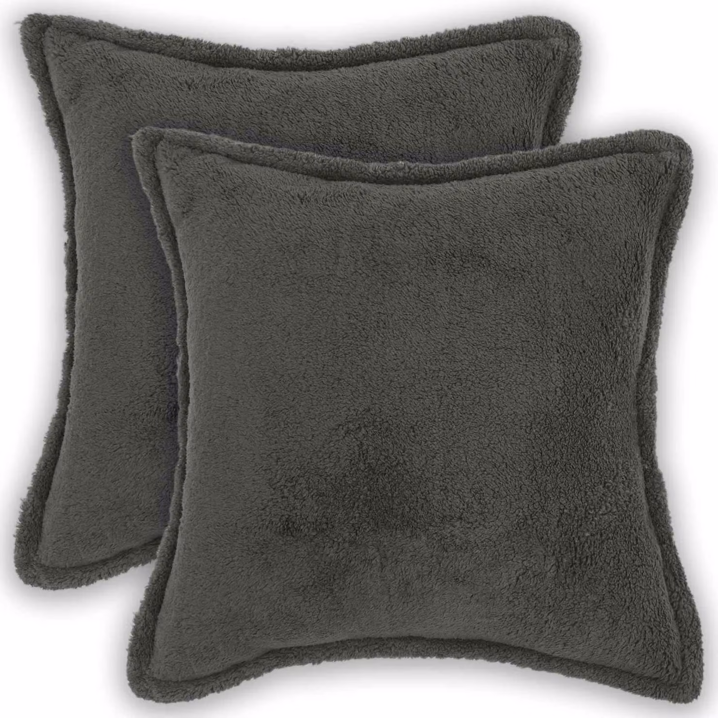 Set di 2 federe vidaXL HOUTEN Grigio Scuro in tessuto bouclé, L 40 cm x P 40 cm
