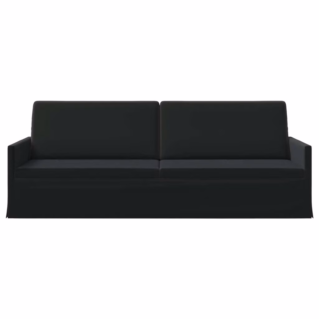 Divano a 3 posti moderno vidaXL in velluto nero con struttura in metallo L: 220 cm, P: 81 cm, H: 82 cm – 2